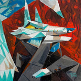 Original art for sale at UGallery.com | Wolfenstein by Timothy Banks | $650 | acrylic painting | 14' h x 14' w | thumbnail 1