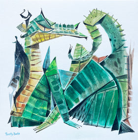 watercolor painting by Timothy Banks titled Dragon Repose