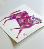 Original art for sale at UGallery.com | Fabric Cat by Timothy Banks | $275 | watercolor painting | 8' h x 8' w | thumbnail 2