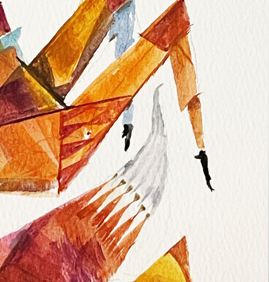 Fox in Flight by Timothy Banks |  Closeup View of Artwork 