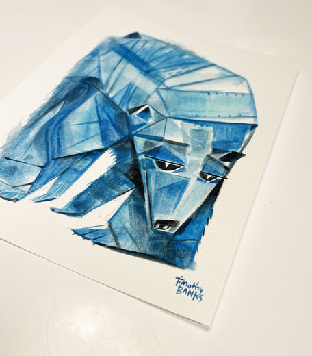 Ice Blue Bear by Timothy Banks |  Side View of Artwork 