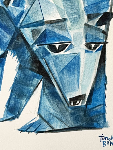 Ice Blue Bear by Timothy Banks |   Closeup View of Artwork 