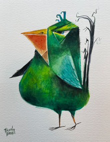 watercolor painting by Timothy Banks titled Lawn Bird