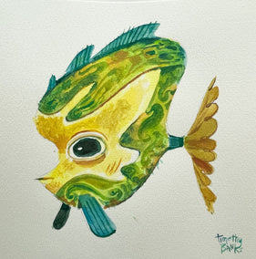 watercolor painting by Timothy Banks titled Paisley Fish