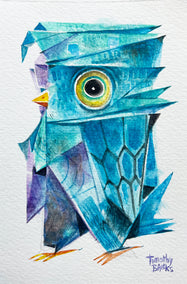watercolor painting by Timothy Banks titled Paper Fold Wings