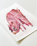 Original art for sale at UGallery.com | Pig by Timothy Banks | $275 | watercolor painting | 8' h x 6' w | thumbnail 2