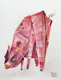 Original art for sale at UGallery.com | Pig by Timothy Banks | $275 | watercolor painting | 8' h x 6' w | thumbnail 1