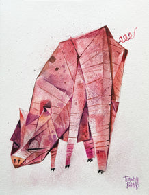 watercolor painting by Timothy Banks titled Pig