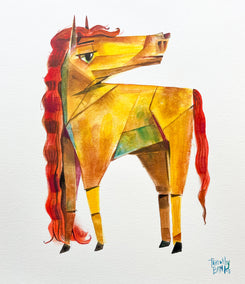 watercolor painting by Timothy Banks titled Pony Pride