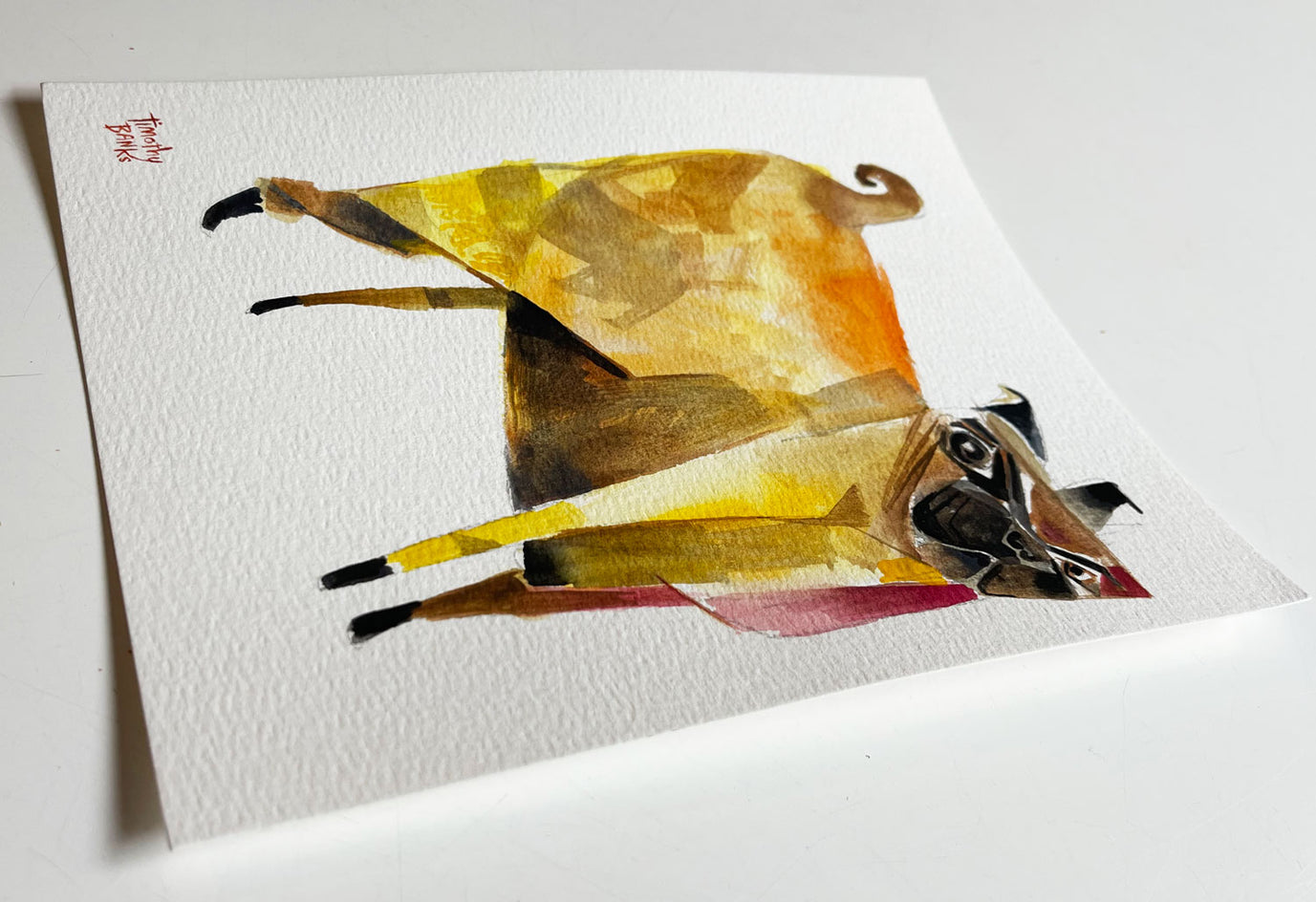 Pug by Timothy Banks |  Side View of Artwork 