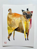 Original art for sale at UGallery.com | Pug by Timothy Banks | $250 | watercolor painting | 8' h x 6' w | thumbnail 3