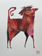 Original art for sale at UGallery.com | Red Dog by Timothy Banks | $250 | watercolor painting | 8' h x 6' w | thumbnail 1