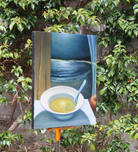 Cena Al Chiaro DI Luna by Tito Rossini |  Side View of Artwork 
