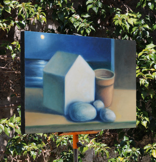 Con Tre Pietre by Tito Rossini |  Side View of Artwork 