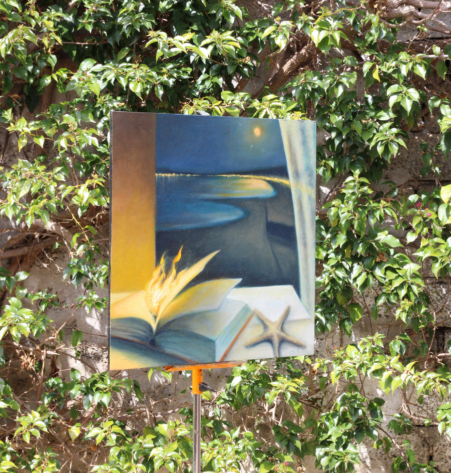 Letture Infuocate (Omaggio a Dante) by Tito Rossini |  Side View of Artwork 