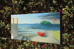 Original art for sale at UGallery.com | L’Isola Che Non C’E’ by Tito Rossini | $6,800 | oil painting | 14.96' h x 38.58' w | thumbnail 2