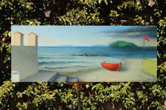 Original art for sale at UGallery.com | L’Isola Che Non C’E’ by Tito Rossini | $6,800 | oil painting | 14.96' h x 38.58' w | thumbnail 3