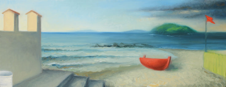 oil painting by Tito Rossini titled L’Isola Che Non C’E’