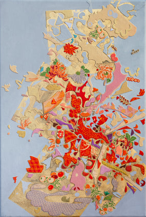 Original art for sale at UGallery.com | Kimono Soul #12 by Tomo Mori | $1,025 | mixed media artwork | 18' h x 12' w