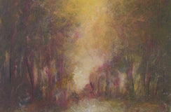 Original art for sale at UGallery.com | Golden Sky by Valerie Berkely | $225 | oil painting | 14' h x 11' w | thumbnail 4
