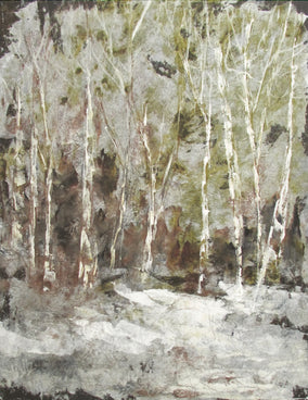 Original art for sale at UGallery.com | Winter Woods 5 by Valerie Berkely | $225 | oil painting | 14' h x 11' w