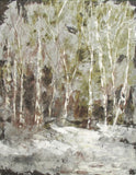 Original art for sale at UGallery.com | Winter Woods 5 by Valerie Berkely | $225 | oil painting | 14' h x 11' w | thumbnail 1