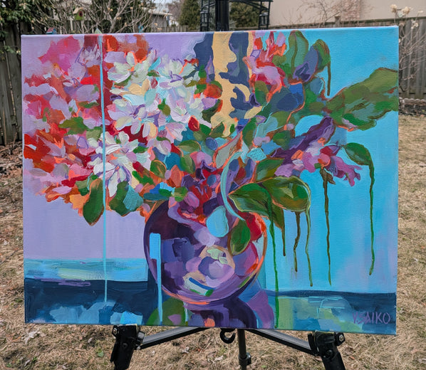 Autumn Flowers and Leaves by Vera Saiko |  Context View of Artwork 