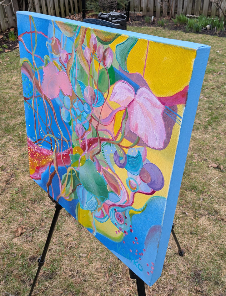 Emotional Metamorphosis 11: Lines of Illusion by Vera Saiko |  Side View of Artwork 