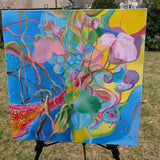 Original art for sale at UGallery.com | Emotional Metamorphosis 11: Lines of Illusion by Vera Saiko | $750 | acrylic painting | 18' h x 18' w | thumbnail 3
