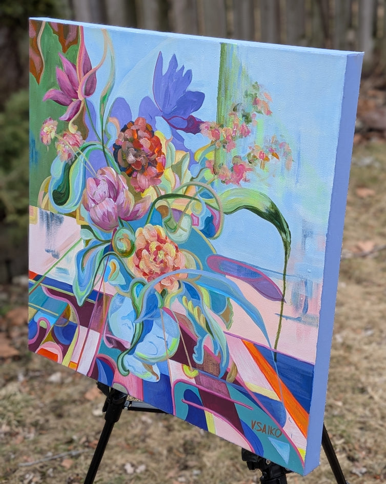 Enchanted Garden by Vera Saiko |  Side View of Artwork 