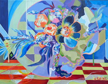 acrylic painting by Vera Saiko titled Floral Fusion