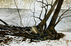 Original art for sale at UGallery.com | Along the River by Vic Roschkov | $800 | watercolor painting | 17.6' h x 27' w | thumbnail 1