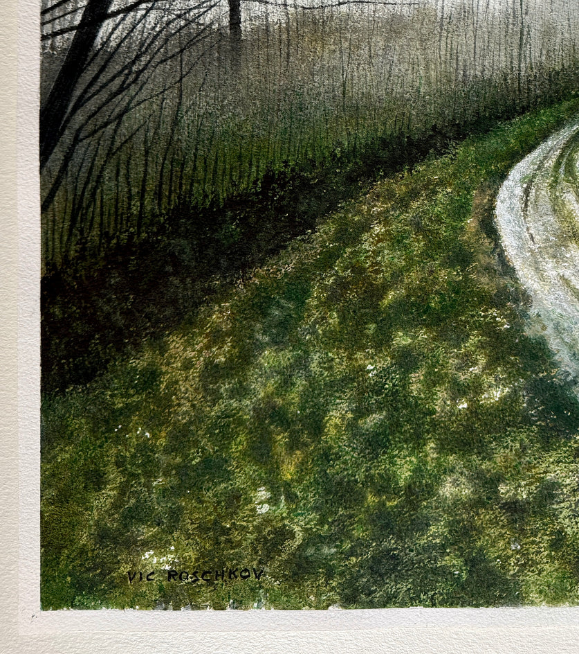 Around the Bend by Vic Roschkov |  Side View of Artwork 