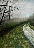 Original art for sale at UGallery.com | Around the Bend by Vic Roschkov | $600 | watercolor painting | 21' h x 16' w | thumbnail 1