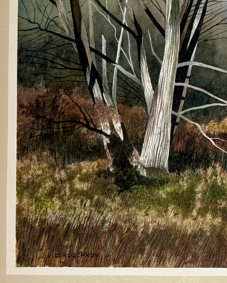 Autumn Sentinel by Vic Roschkov |  Side View of Artwork 