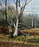 Original art for sale at UGallery.com | Autumn Sentinel by Vic Roschkov | $825 | watercolor painting | 24.75' h x 20.5' w | thumbnail 1