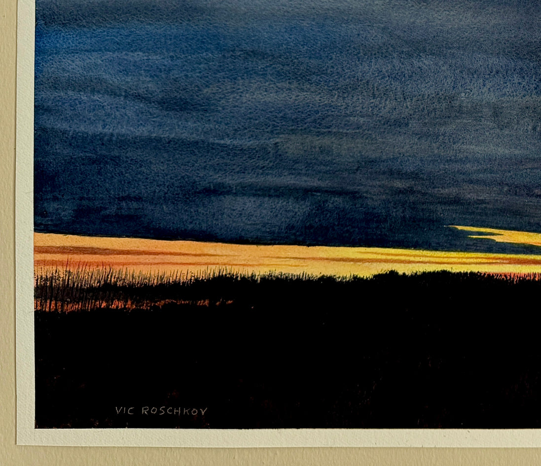 Edge of Night by Vic Roschkov |  Side View of Artwork 