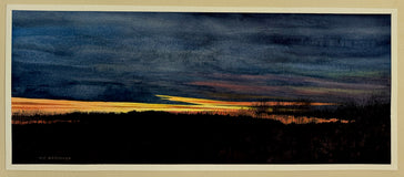 Original art for sale at UGallery.com | Edge of Night by Vic Roschkov | $775 | watercolor painting | 11.5' h x 28.75' w | thumbnail 3