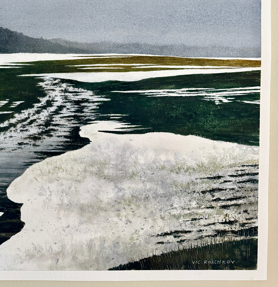 Emerging Earth by Vic Roschkov |  Side View of Artwork 