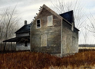watercolor painting by Vic Roschkov titled Forgotten Dwelling