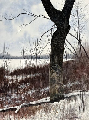 Original art for sale at UGallery.com | Frozen in Time by Vic Roschkov | $850 | watercolor painting | 26.5' h x 19.5' w