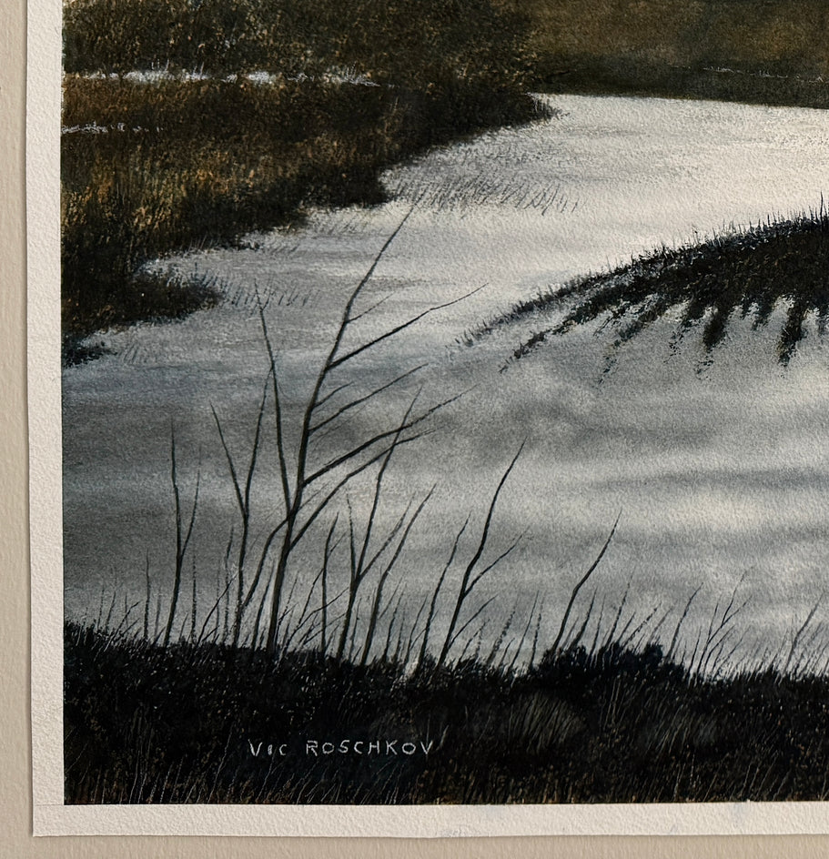 Gentle Thaw by Vic Roschkov |  Side View of Artwork 