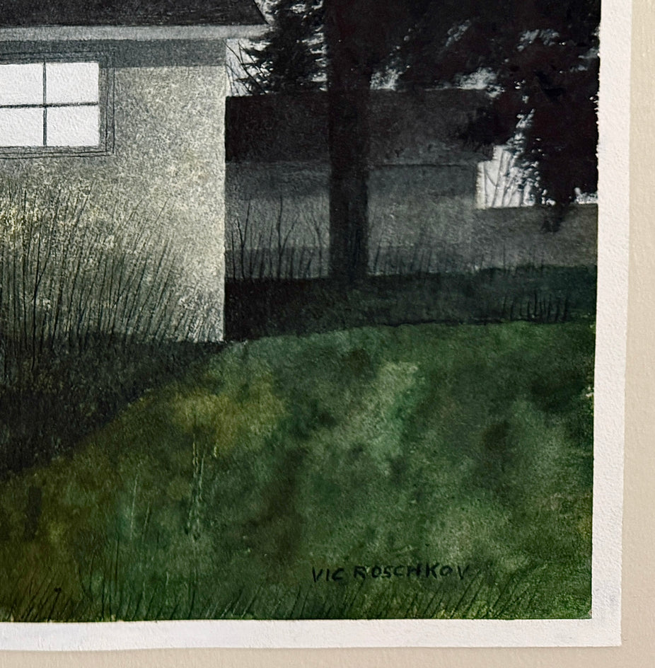 Last Light On by Vic Roschkov |  Side View of Artwork 