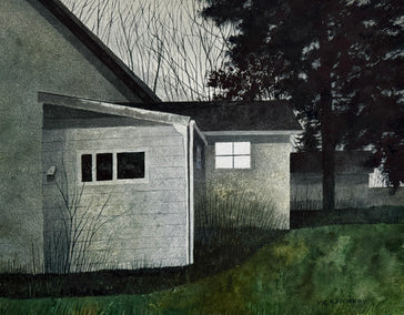 watercolor painting by Vic Roschkov titled Last Light On