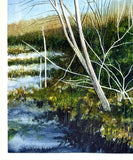 Original art for sale at UGallery.com | Leaning Birch by Vic Roschkov | $750 | watercolor painting | 26.25' h x 18.5' w | thumbnail 2