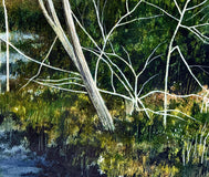 Original art for sale at UGallery.com | Leaning Birch by Vic Roschkov | $750 | watercolor painting | 26.25' h x 18.5' w | thumbnail 4