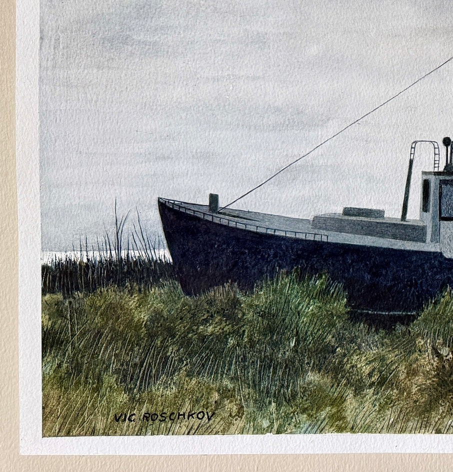 Low Tide by Vic Roschkov |  Side View of Artwork 