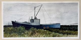 Original art for sale at UGallery.com | Low Tide by Vic Roschkov | $700 | watercolor painting | 12.5' h x 26.75' w | thumbnail 3