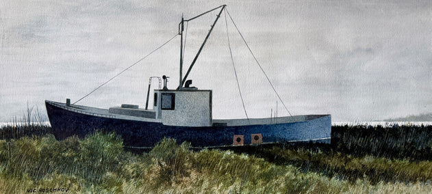 watercolor painting by Vic Roschkov titled Low Tide
