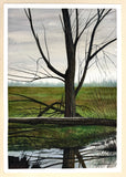 Original art for sale at UGallery.com | Mirror Image by Vic Roschkov | $575 | watercolor painting | 21' h x 14.5' w | thumbnail 3